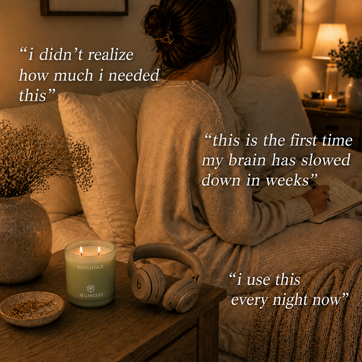 SJ Candles Intention Candle for Relaxation, Guided Meditation & Sound Frequencies