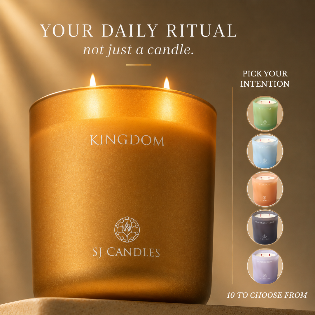 SJ Candles Intention Candle for Relaxation, Guided Meditation & Sound Frequencies